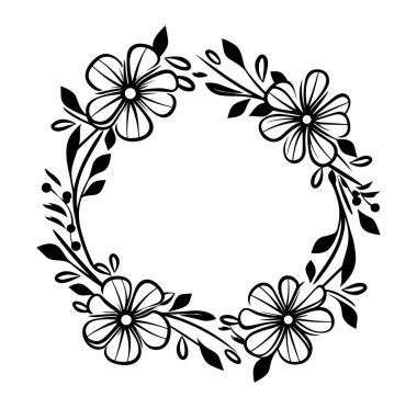 Zarif Çiçek Tasarımı Siyah ve Beyaz Çelenk