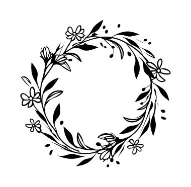 Sanatsal Projeler için Siyah ve Beyaz Çiçek Tasarımı