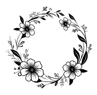 Dekorasyon için Zarif Siyah ve Beyaz Çiçek Tasarımı