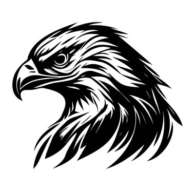 Vahşi Kara Kartal Kafası Kalın Sanatsal Tasarım