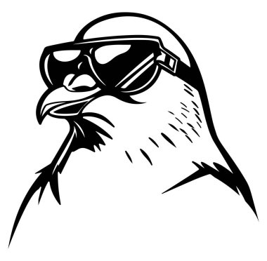 Şık Vintage Tasarım 'da Güneş Gözlüğü Giyen Havalı Kuş