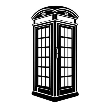 Klasik İngiliz Telefon Kabini Basit Siyah Tasarım