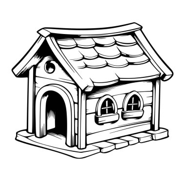 Yamuk Çatı ve Pencereli Güzel Ahşap Ev