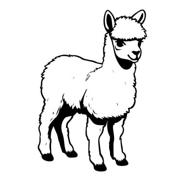 Yumuşak kürklü ve dostane gülüşlü, sevimli bir çizgi film çizimi.