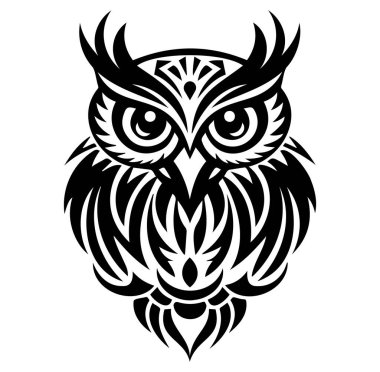 Desenli Siyah ve Beyaz Baykuş Resimleri