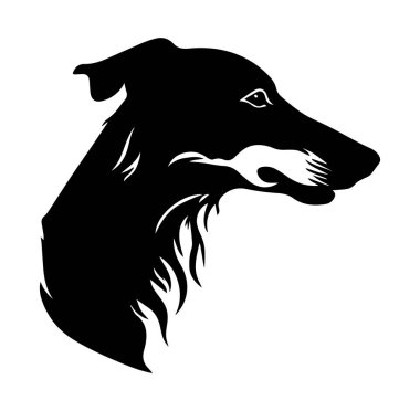 Ayrıntılı Köpek Başı Profilinin Siyah Silueti