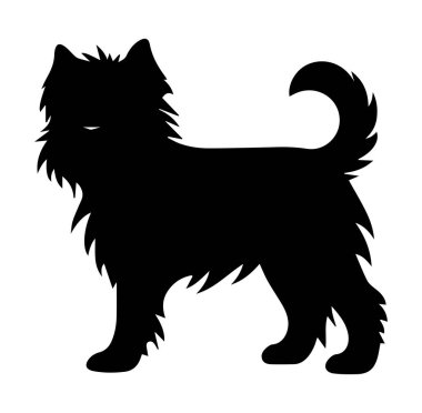 Kıvrık Kuyruklu Küçük Yumuşak Köpeğin Silueti