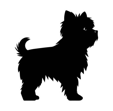 Yumuşak Kürklü ve Kuyruklu Küçük Köpeğin Silueti