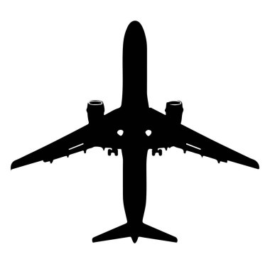 Beyaz Arkaplan Karşısında Uçan Uçağın Silueti