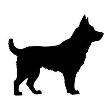 Profil Görünümünde Duran Bir Köpeğin Siyah Silueti