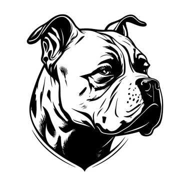 Tarz sahibi Siyah ve Beyaz Köpek Başı Çizim Tasarımı