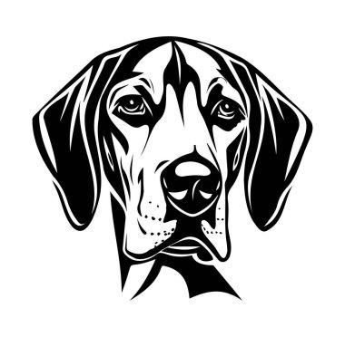 Profilde Bir Köpek Başı Siyah-Beyaz Görünümü