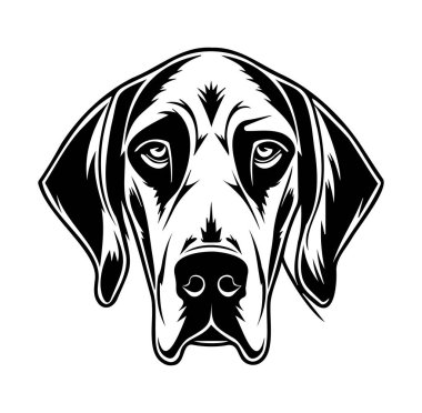 Bir Köpek Başı Tasarımı 'nın Siyah ve Beyaz Çizimi