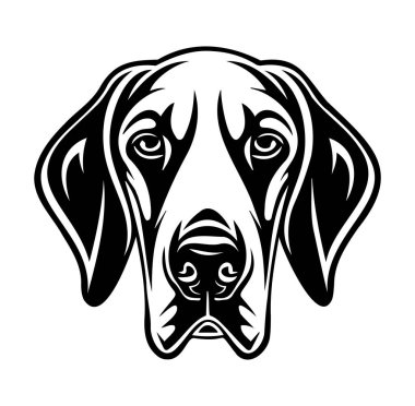 Bir Köpek Başı Tasarımı 'nın Siyah ve Beyaz Çizimi