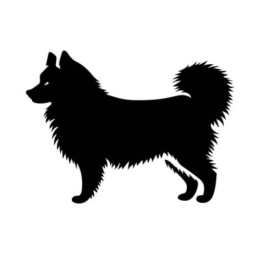 Profil Görünümünde Yumuşak Bir Köpeğin Silueti Kuyruğu Yukarı