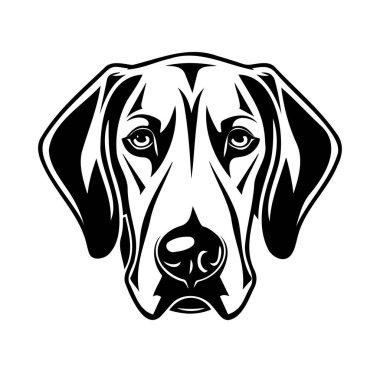 Grafik Tasarım Kullanımı için Siyah ve Beyaz Köpek Başı Portresi