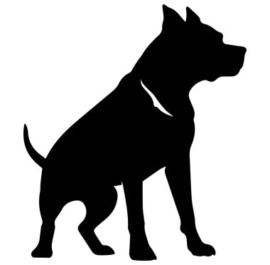 Güçlü Oturan Köpek Profili Tasarımı Silueti