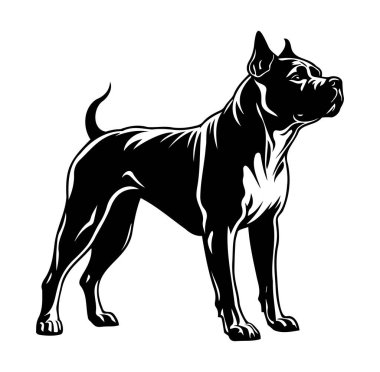 Gururlu Duruş ve Uyarı İfadesiyle Siyah Köpek Silueti