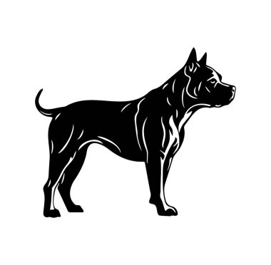 Güçlü Köpek Duruş Profili Görünümünün Siyah Silueti