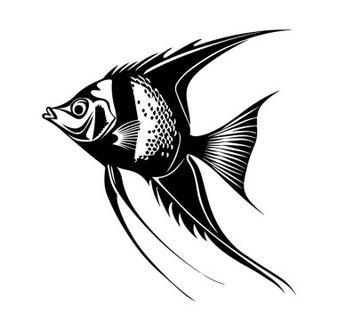 Siyah ve Beyaz Balık Tasarımının Ayrıntılı Resimleri