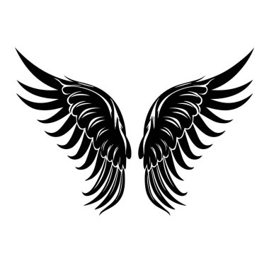 Ayrıntılı Tasarım Elementleriyle Zarif Siyah Tüylü Kanatlar