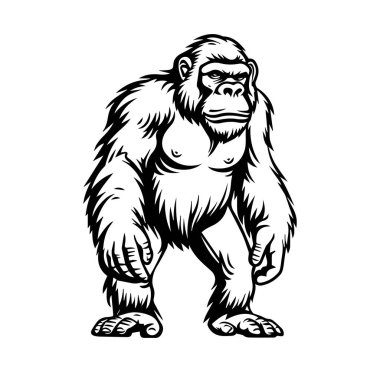 Siyah ve Beyaz Biçimli Güçlü ve Görkemli Goril