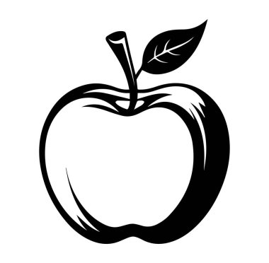 Biçimlendirilmiş Elma Meyvesinin Siyah ve Beyaz Fotoğrafı