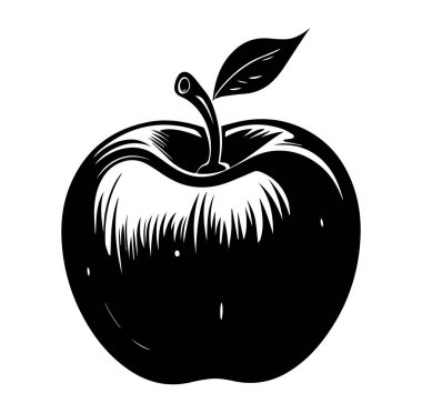 Olgun Elmanın Siyah ve Beyaz Grafiksel ResmiComment