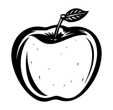 Taze Elma Tasarımı 'nın Siyah ve Beyaz Çizimi