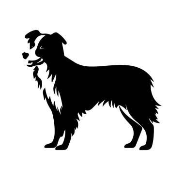 Neşeli Köpeğin Siyah Silueti Gururla Duruyor