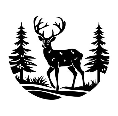 Çam Ağaçlarının Ortasında Geyiğin Zarif Silueti