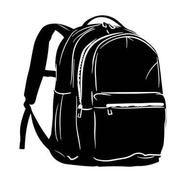 Fermuarlı ve Ayarlanabilir Kayışlı Siyah Sırt Çantası