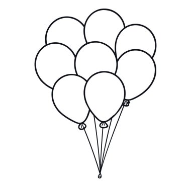 Kutlama ve Parti Dekorasyonu için El Çizimi Balonlar
