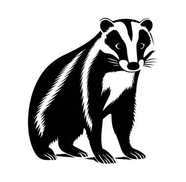 Bir Porsuğun Biçimlendirilmiş Tasarımındaki Siyah ve Beyaz Çizimi