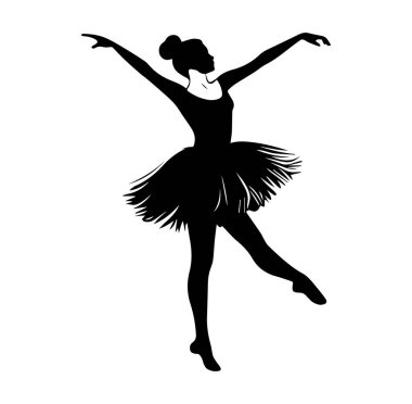 Dinamik pozisyondaki bir balerinin zarif silueti.