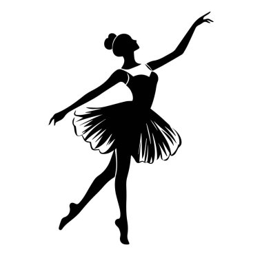 Prova Pozu 'nda Bir Balerinin Zarif Siyah Silueti