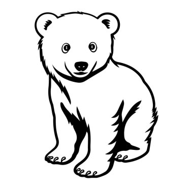 Siyah beyaz çizgili sevimli ayı çizimi