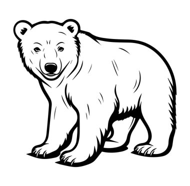 Cesur Dış Hatlar Biçiminde Ayakta Duran Ayının Çizimi