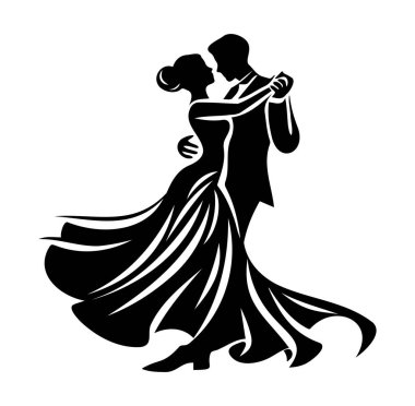 Resmi Giyinen Bir Çiftin Zarif Dans Silüeti