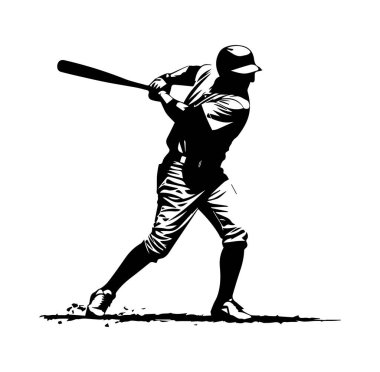 Yarasa İllüstrasyonlu Dinamik Beyzbol Oyuncusu