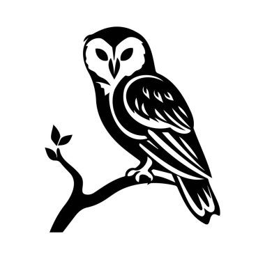 Görkemli Baykuş Sanatsal Siluet dalında oturuyor