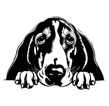 Siyah ve Beyaz Tarz Sanatında Üzgün Köpek Resimleri