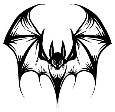 Ayrıntılı Kanat Tasarımı ile Zarif Gotik Yarasa Çizimi