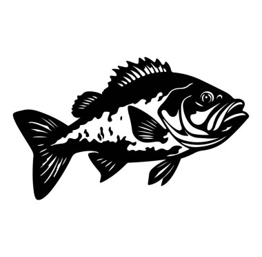 Tatlı Su Balığı Tasarımı 'nın Siyah ve Beyaz İllüstrasyonu
