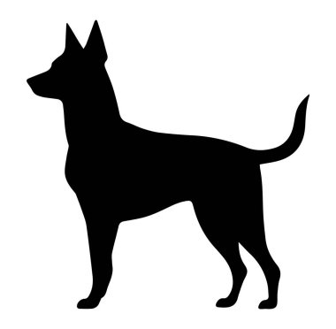 Ayakta Duran Köpek Profili Görünümünün Siyah Silueti