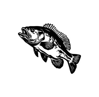 Siyah ve Beyaz Vintage Biçimlendirme Balığı