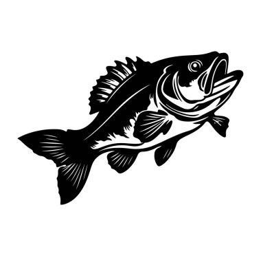 Zıplayan Balık Tasarımı 'nın Siyah ve Beyaz Çizimi
