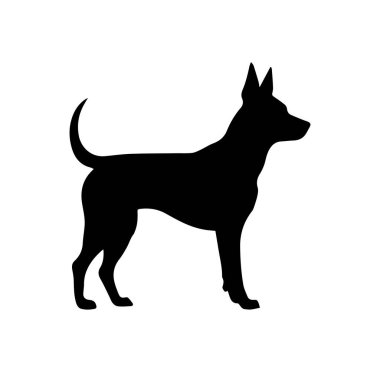 Profil Görünümünde Duran Bir Köpeğin Siyah Silueti