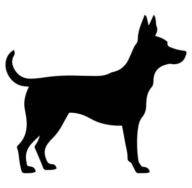 Profil Görünümünde Duran Bir Köpeğin Siyah Silueti