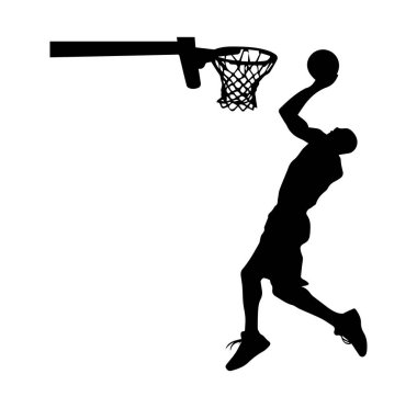 Hoop ve Ball 'la Dramatik Basketbol Smaç Silueti